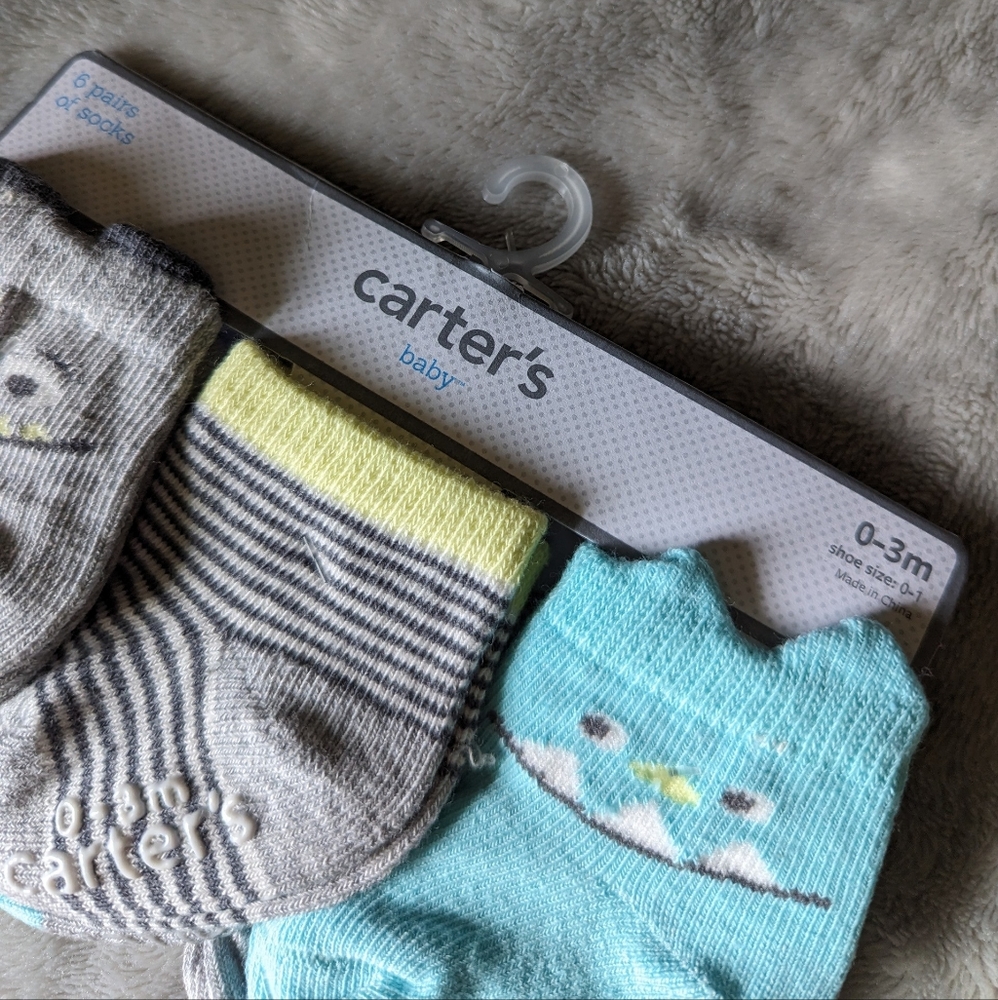 Carter's Pack of 6 Pairs Baby Socks 0-3 Months - Picture 4 of 4